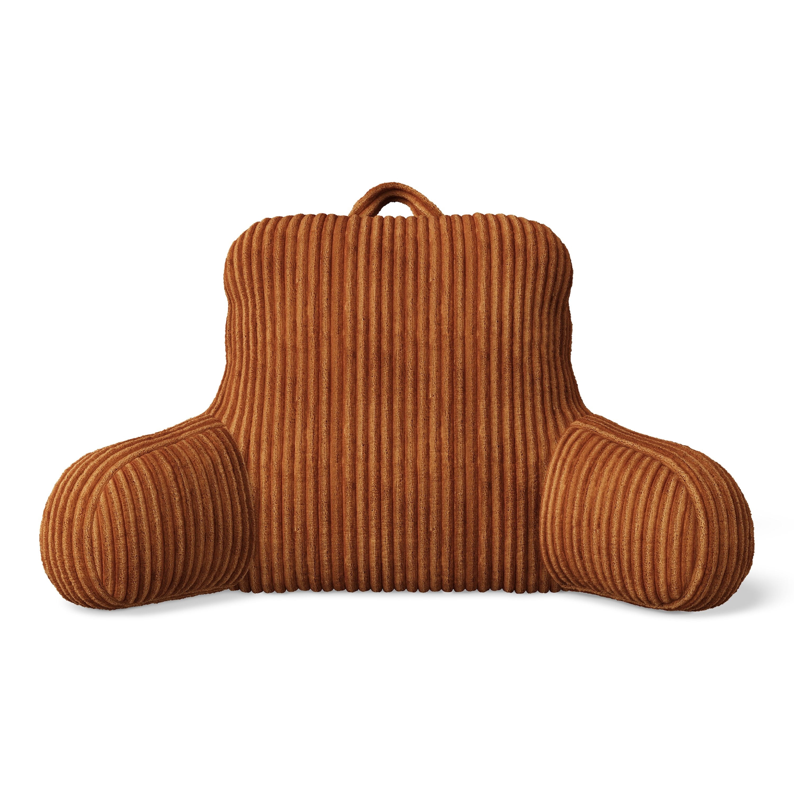Mainstays Kids Ribbed Corduroy Plush Backrest Pillow, Orange, 33" x 13" x 25"