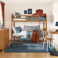 thumbnail image 1 of Mainstays Kids Twin-over-Twin Wood Bunk Bed, Natural Teak, 1 of 7