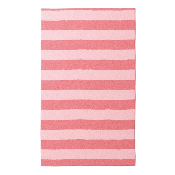 Mainstays Kids Washable Tufted Pink Stripe Area Rug, 3 ft x 5 ft