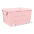 thumbnail image 1 of Mainstays Kids Large Pink Plastic Stackable Rolling Toy Storage Basket with Handles, 1 of 7