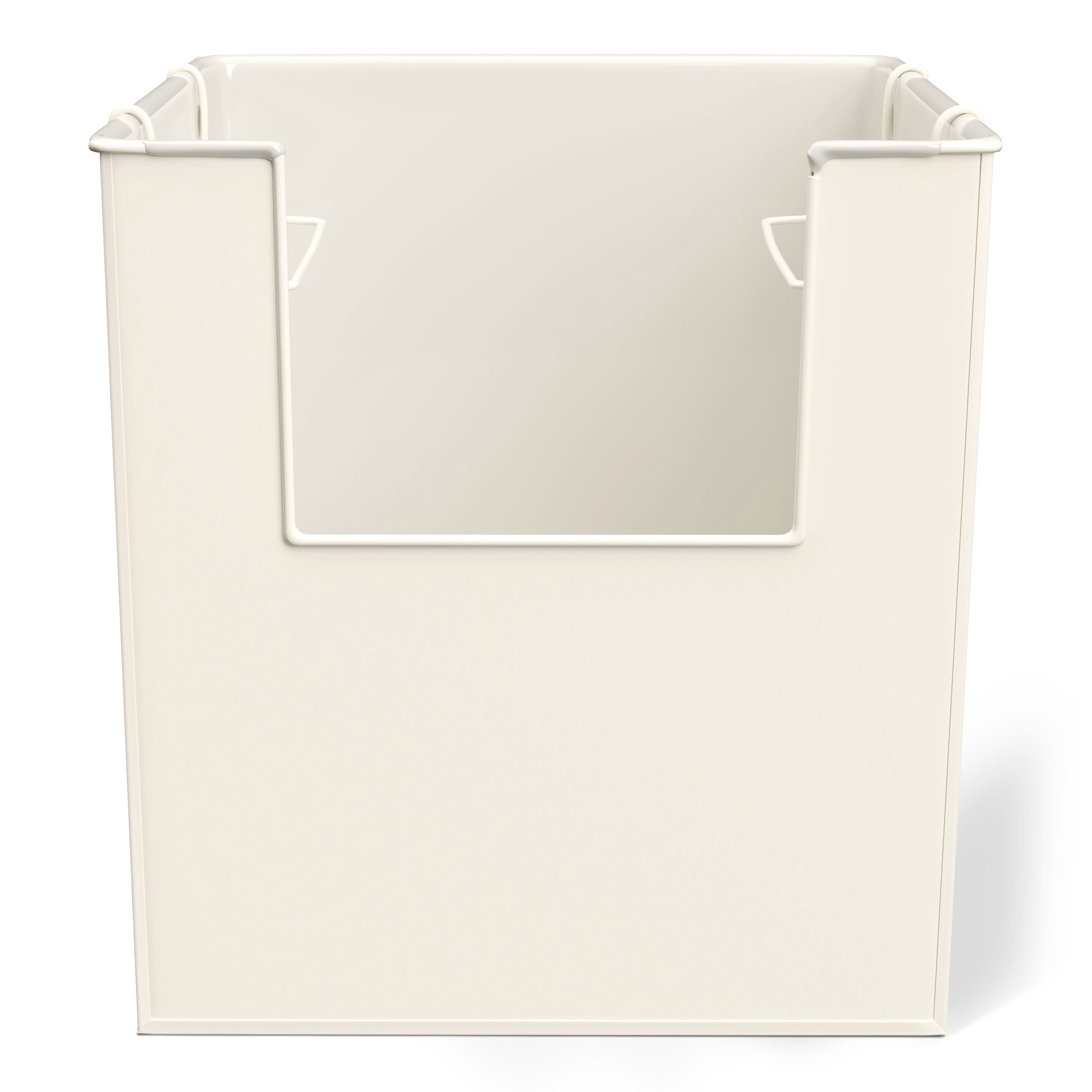 Mainstays Kids Medium White Stacking Open-Front Metal Storage Basket with Handles, 3 Pack