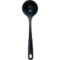 Mainstays Kitchen Ladle, Black, Nylon, Soft Grip Handle, Dish Washer Safe