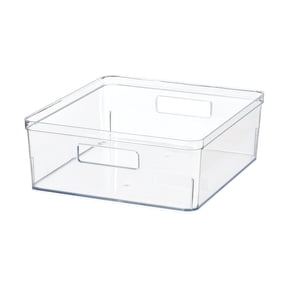 Mainstays Extra Large Clear Plastic Pantry Organizer Storage Bin, 12 in x 10.5 in x 4 in
