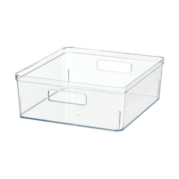 Mainstays Extra Large Clear Plastic Kitchen Pantry Organizer Bin, 12 x 10.5 x 4.0