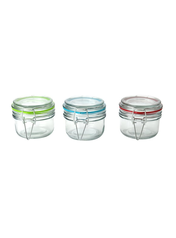 Mainstays Kitchen Storage 5-Ounce Clear Glass Lock Lid Jar with Silicone Gasket