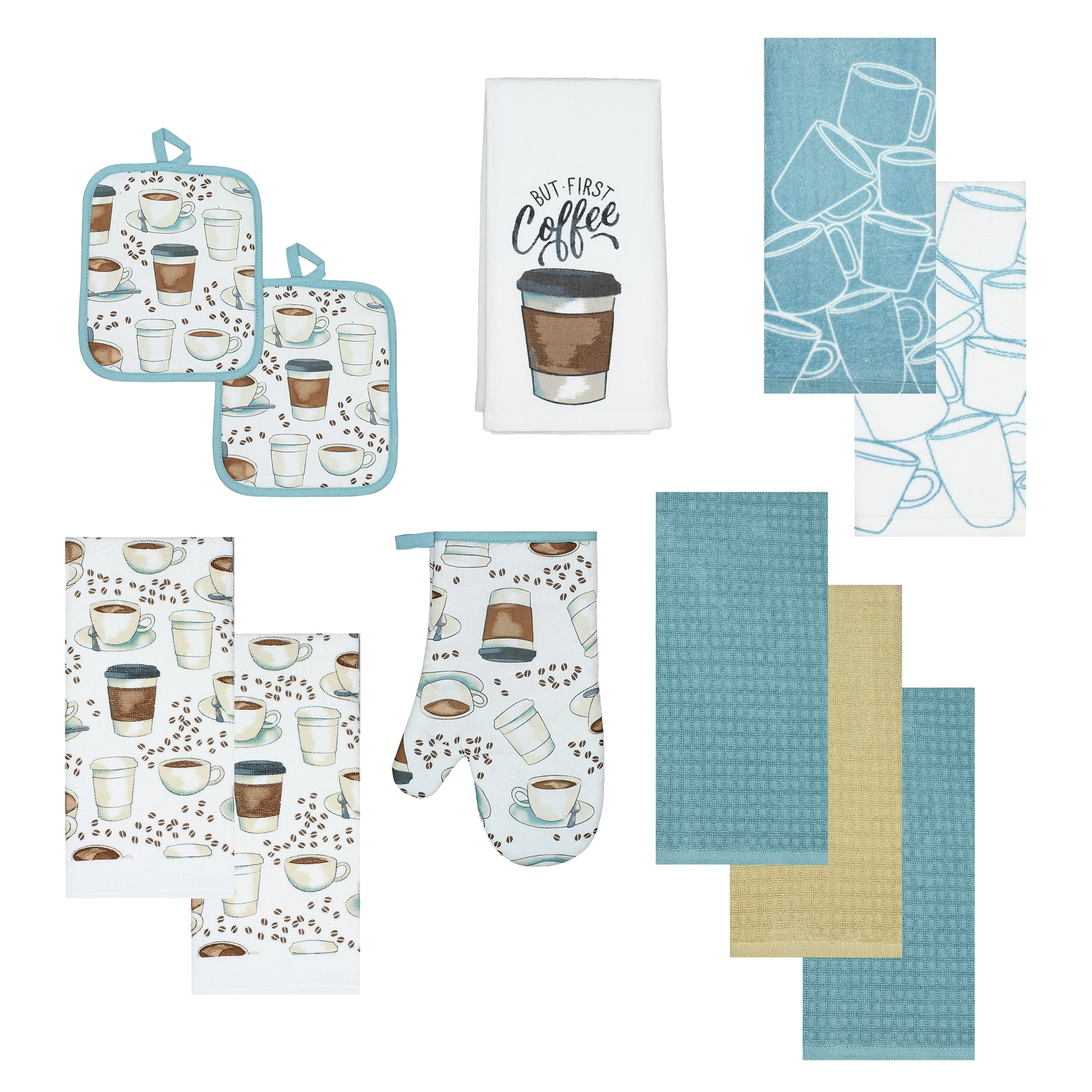 Mainstays Kitchen Textile Collection, Set of 11, Kitchen Towels