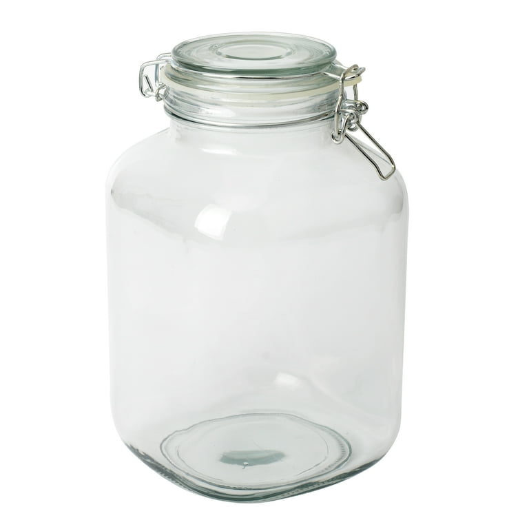 Mainstays Kitchen storage 106OZ Clear Glass Lock Lid Jar