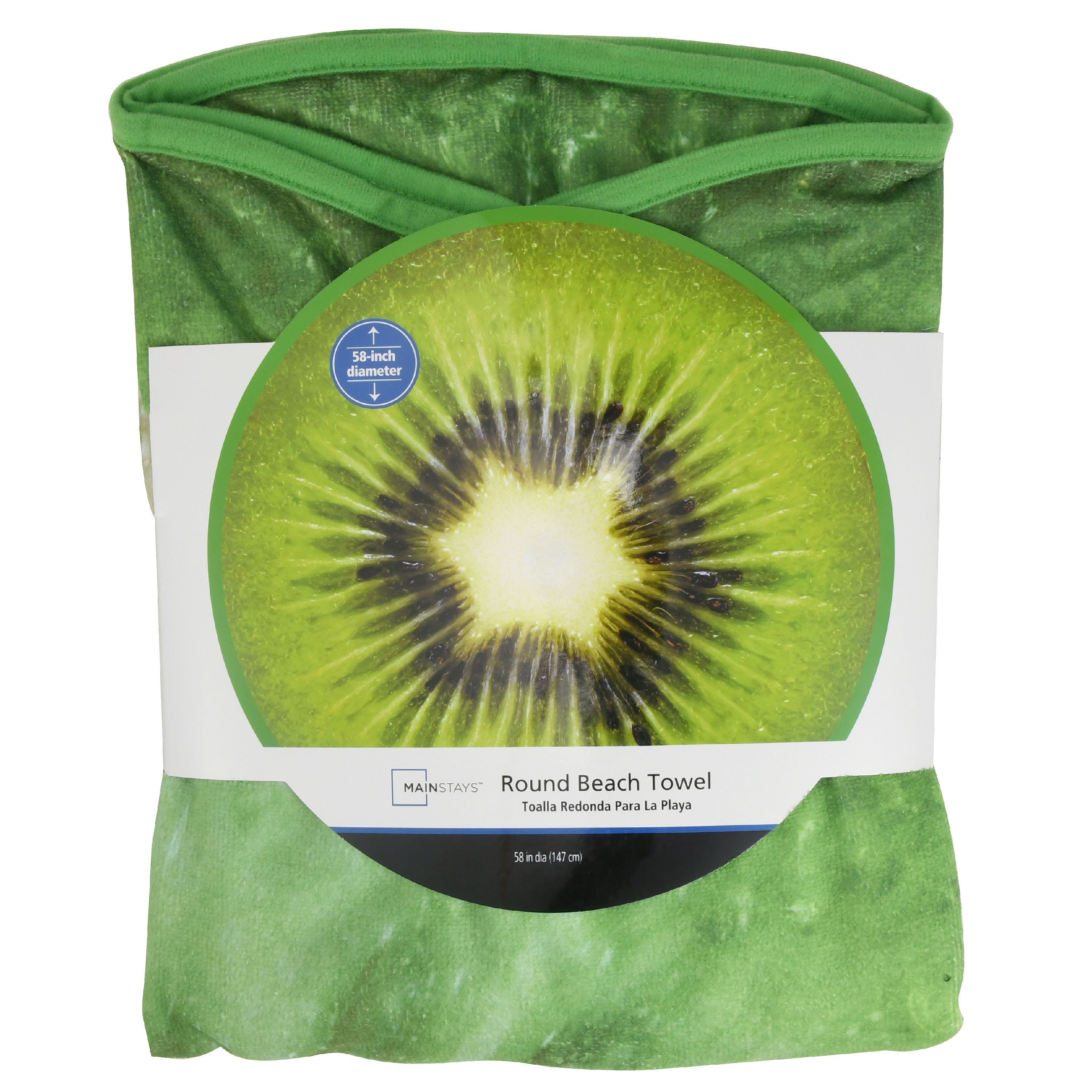 Mainstays Kiwi Round Beach Towel, 1 Each