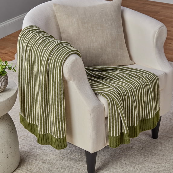 Mainstays Knit Oversized Couch Throw Blanket, Mossy Green, 50 x 72 in