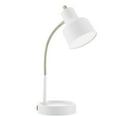 Mainstays LED Desk Lamp with CatchAll Base & AC Outlet, Matte White
