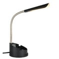 Mainstays LED Desk Organizer Lamp with AC Outlet, Black, Plastic Finish