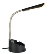 Mainstays LED Desk Organizer Lamp with AC Outlet, Black, Plastic Finish, Modern, Young Adult Dorm
