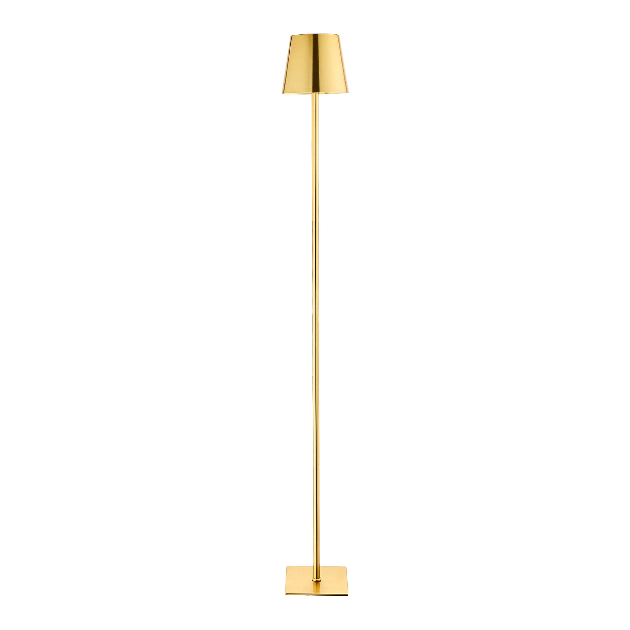 Mainstays 60 in LED Rechargeable Metal Floor Lamp, Electroplated Gold