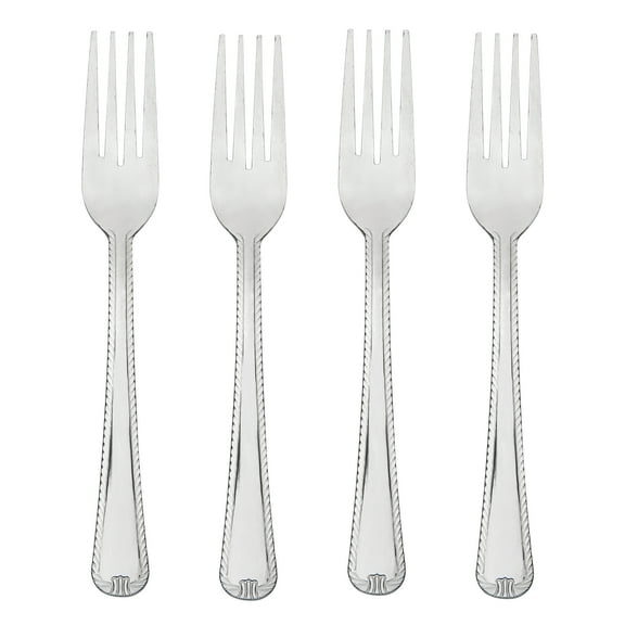 Mainstays 4-Piece Lace Dinner Fork Set, Silver Stainless Steel Tableware