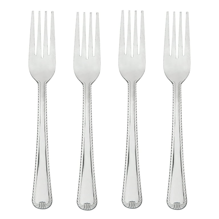 Mainstays 4-Piece Lace Dinner Fork Set, Silver Stainless