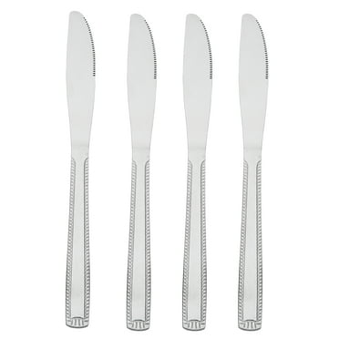 Mainstays Lace Stainless Steel Adult Dinner Tableware Knife, 4-Piece Set,Silver