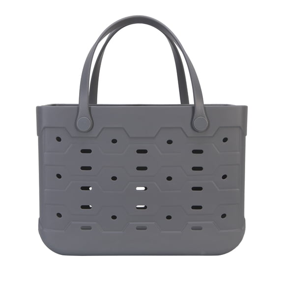 Mainstays Large All Purpose Flex Laundry Tote, Soothing Grey - Waterproof & Washable - 18" W x 8.75" D x 13" H