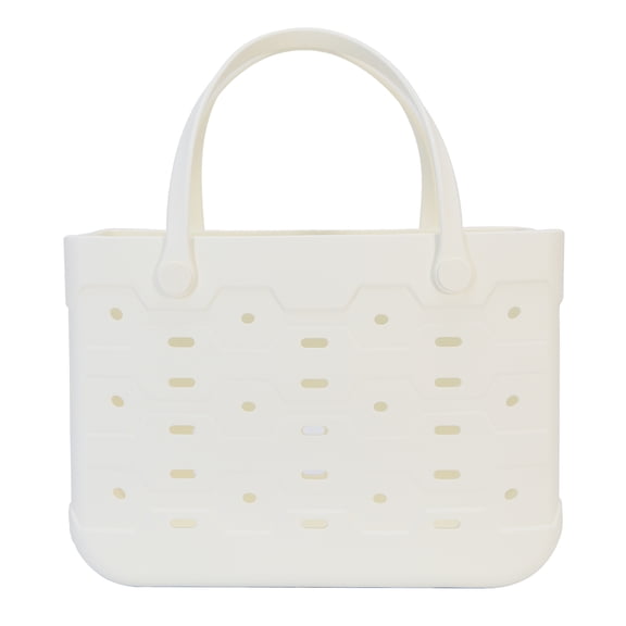 Mainstays Large All Purpose Flex Laundry Tote, Winter White - Waterproof & Washable - 18" W x 8.75" D x 13" H