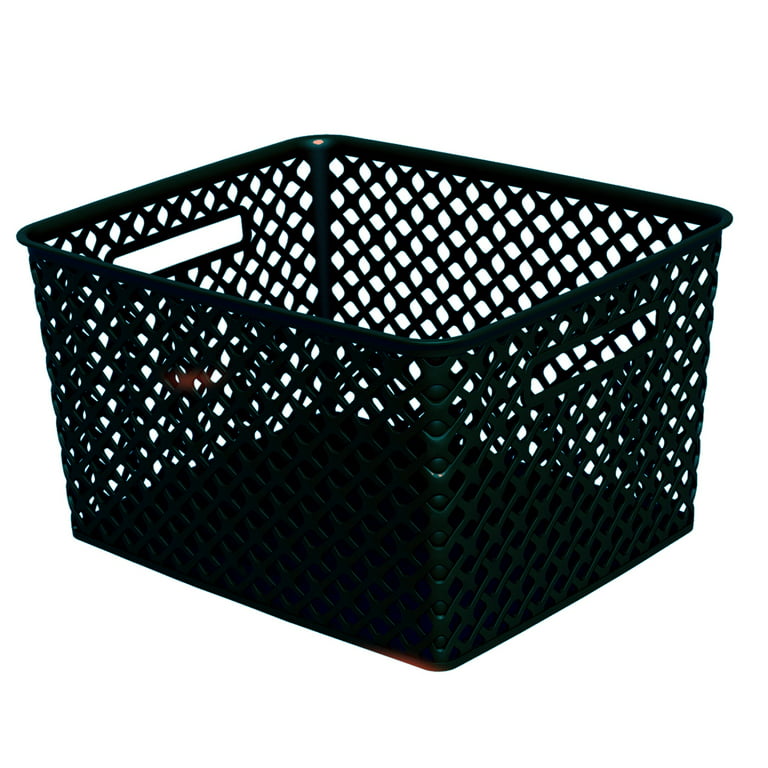 Mainstays Extra Large Decorative Plastic Storage Basket w/Lid