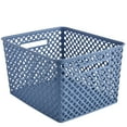 thumbnail image 1 of Mainstays Large Blue Decorative Plastic Storage Basket, 14.7 in x 12 in x 8.5 in, 1 of 5