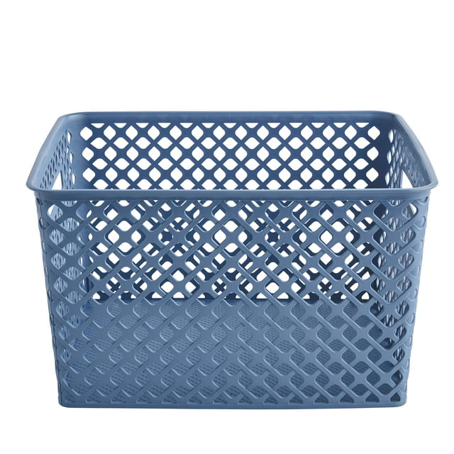 Mainstays Large Blue Decorative Storage Basket