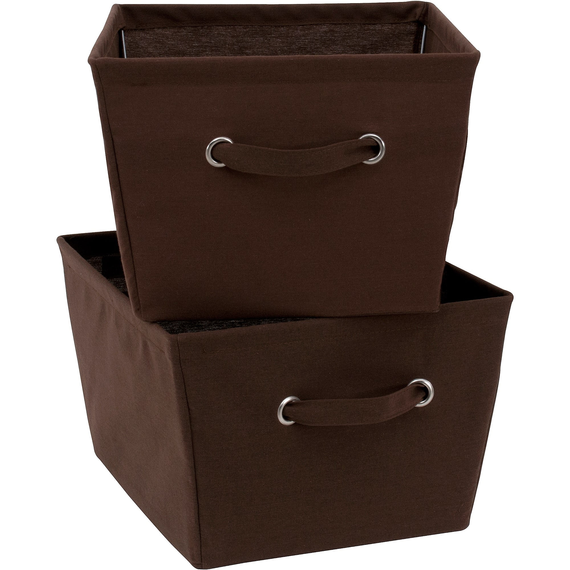 Mainstays Large Canvas Bins 2 PackBrown