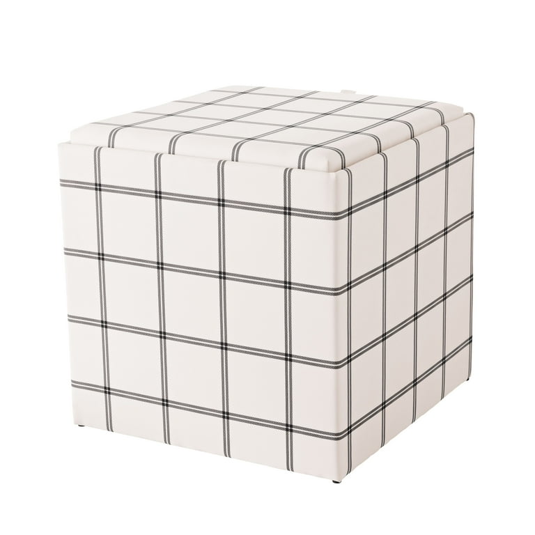 Mainstays Large Cube Storage Ottoman, Linen Color