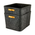 thumbnail image 1 of Mainstays Large Felt Basket, Dark Gray, Set of 2, 1 of 5