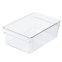 Mainstays Large Fridge Bin, 12x8x4 inches, Clear Plastic
