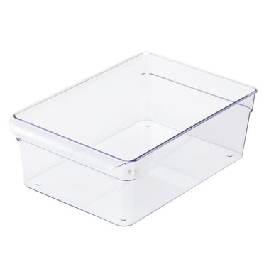 Mainstays Large Fridge Bin, 12x8x4 inches, Clear Plastic