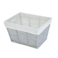 thumbnail image 1 of Mainstays Large Gray Twisted Paper Rope Decorative Storage Basket with Removable Liner, 16 in x 9.7 in x 13.4 in, 1 of 13