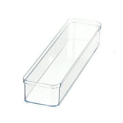 Mainstays Extra Large Clear Plastic Narrow Kitchen Drawer Organizer Storage Tray, Cabinet, Desk and Bathroom Drawer Organizer for Utensil, Cutlery and Flatware Storage, 12 x 3 x 2