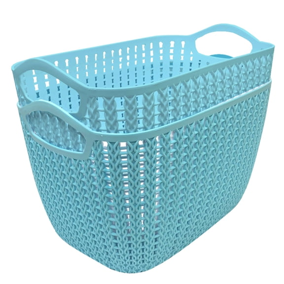 Mainstays Large Nesting Basket 2 Pack, Bleached Teal