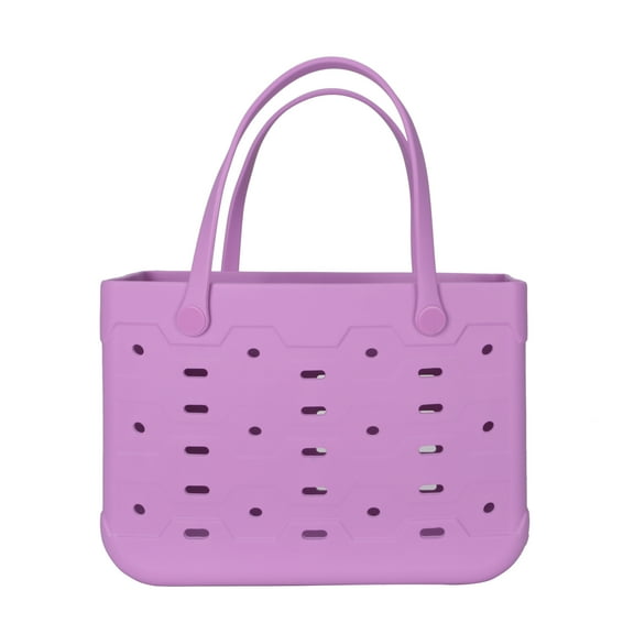 Mainstays Large All Purpose Flex Laundry Tote, Orchid Bloom – Waterproof & Washable – 18" W x 8.75" D x 13" H