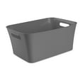 thumbnail interactive-video image 1 of Mainstays Large Bin, Open Plastic Storage Containers, Versatile Stylish Organizers with Handles, Gray Flannel, 1 of 11