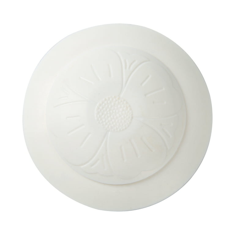 Mainstays Large Pop-up Drain Stopper White for 1.5 Sinks and Tubs, Rubber,  2.5 x 2.5 x 1