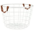 Mainstays Large Round Wire Basket With Handles, White
