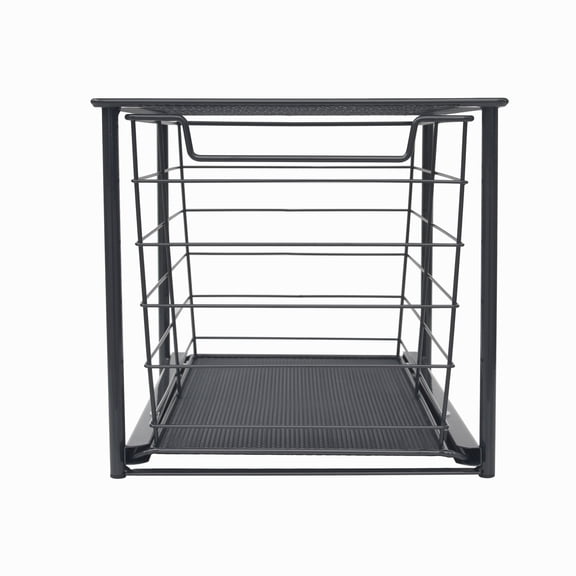 Mainstays Large Stackable Slide-Out Drawer Organizer, Black