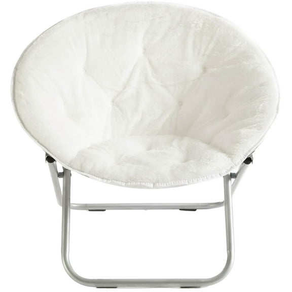 Mainstays Large Super Soft Microsuede 30" Saucer Chair, Kids and Adults, White