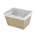 thumbnail image 1 of Mainstays Large Tan Woven Paper Rope Decorative Storage Basket with Removable Liner, 16 in x 9.7 in x 13.4 in, 1 of 15