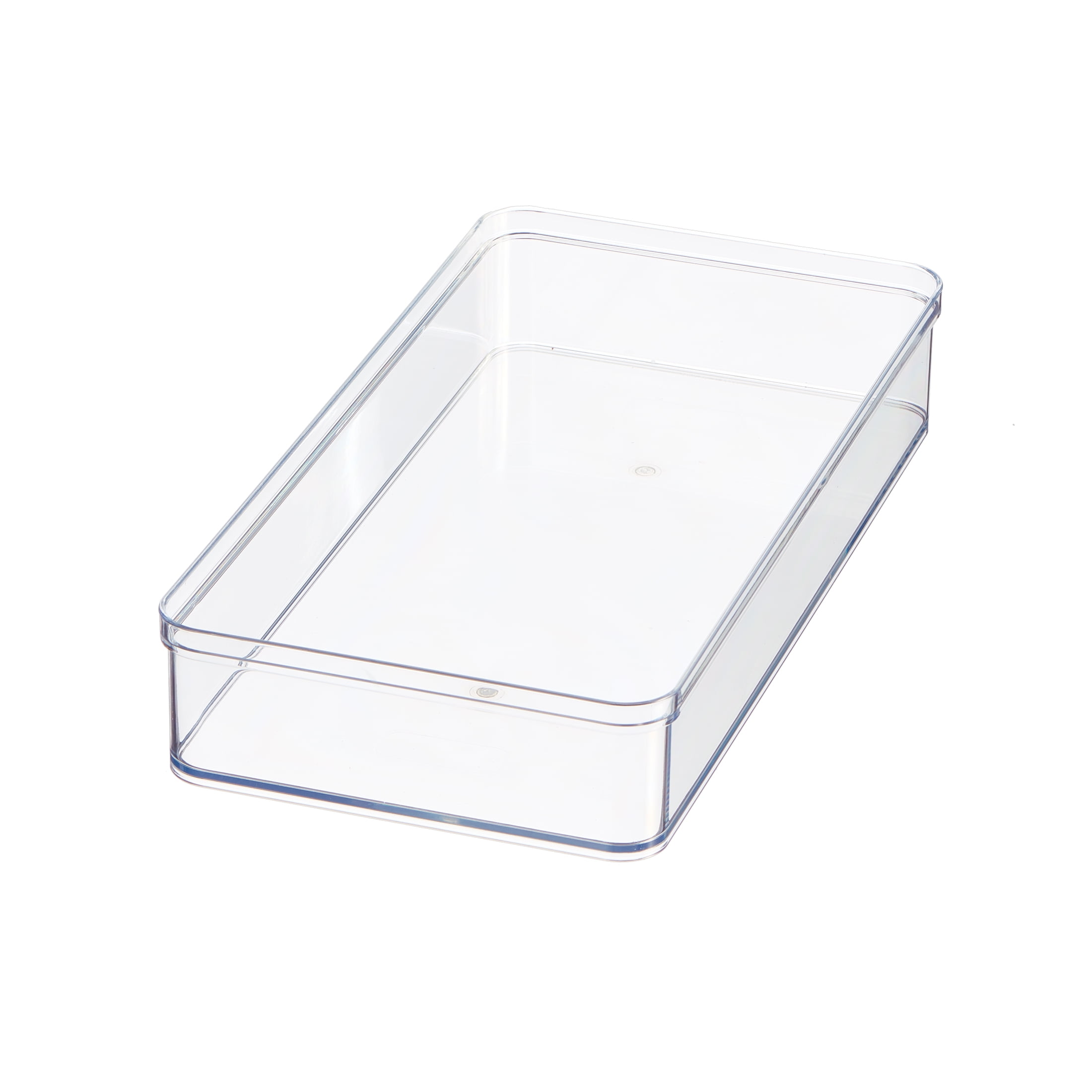 Mainstays Extra Large Clear Plastic Wide Drawer Storage Organizer Tray, Kitchen, Cabinet, Desk and Bathroom Drawer Organizer for Utensils, Cutlery, Silverware and Small Items, 12" x 6" x 2"