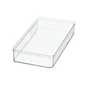Mainstays Extra Large Clear Plastic Wide Drawer Storage Organizer Tray, Kitchen, Cabinet, Desk and Bathroom Drawer Organizer for Utensils, Cutlery, Silverware and Small Items, 12" x 6" x 2"