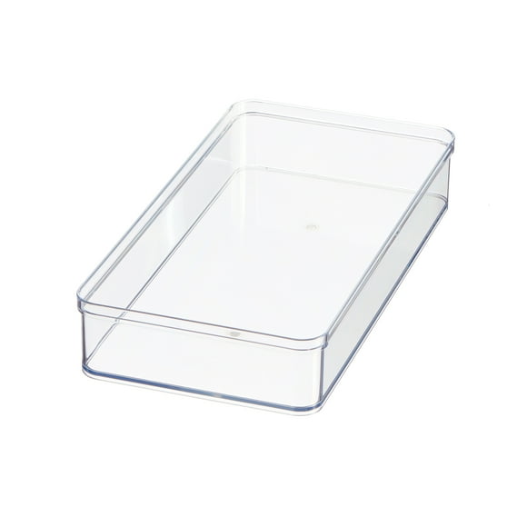 Mainstays Extra Large Clear Plastic Wide Drawer Storage Organizer Tray, Kitchen, Cabinet, Desk and Bathroom Drawer Organizer for Utensils, Cutlery, Silverware and Small Items, 12" x 6" x 2"