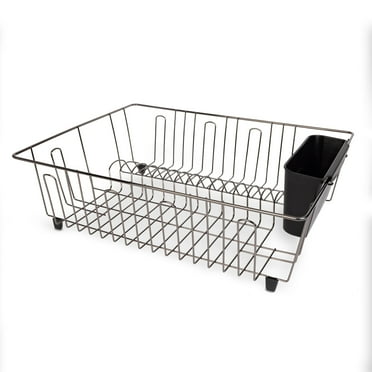 Mainstays Large Wire Dish Rack Black/Chrome - 17.5" x 13.7" x 5.5"