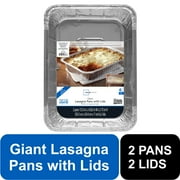 (3 pack) Mainstays 13.5" x 9.63" Aluminum Lasagna Pans with Lids, 2 Count
