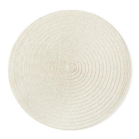 Mainstays Lava Polyester Round Table Placemat Vanilla 15" Round