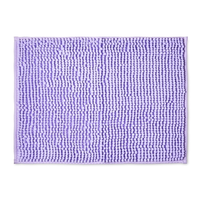 Mainstays Lavender Chenille Noodle Bath Rug, 17 in x 24 in