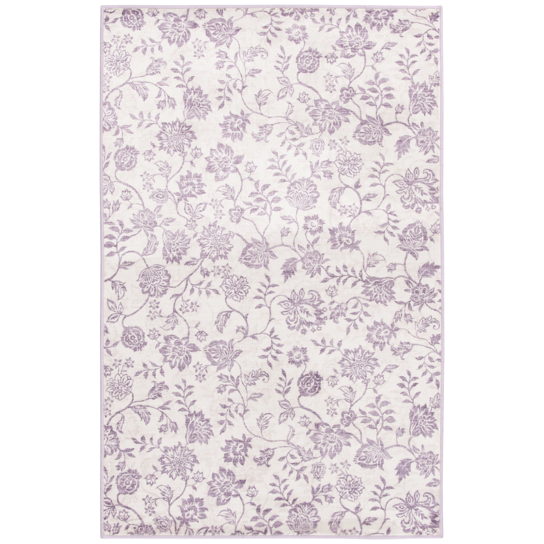 Mainstays Lavender Floral Faux Fur Indoor Accent Rug, 36"x56"