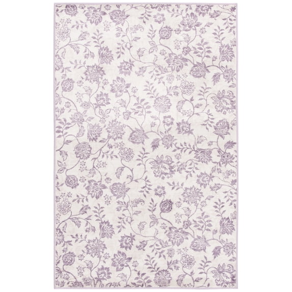 Mainstays Lavender Floral Faux Fur Indoor Accent Rug, 36"x56"