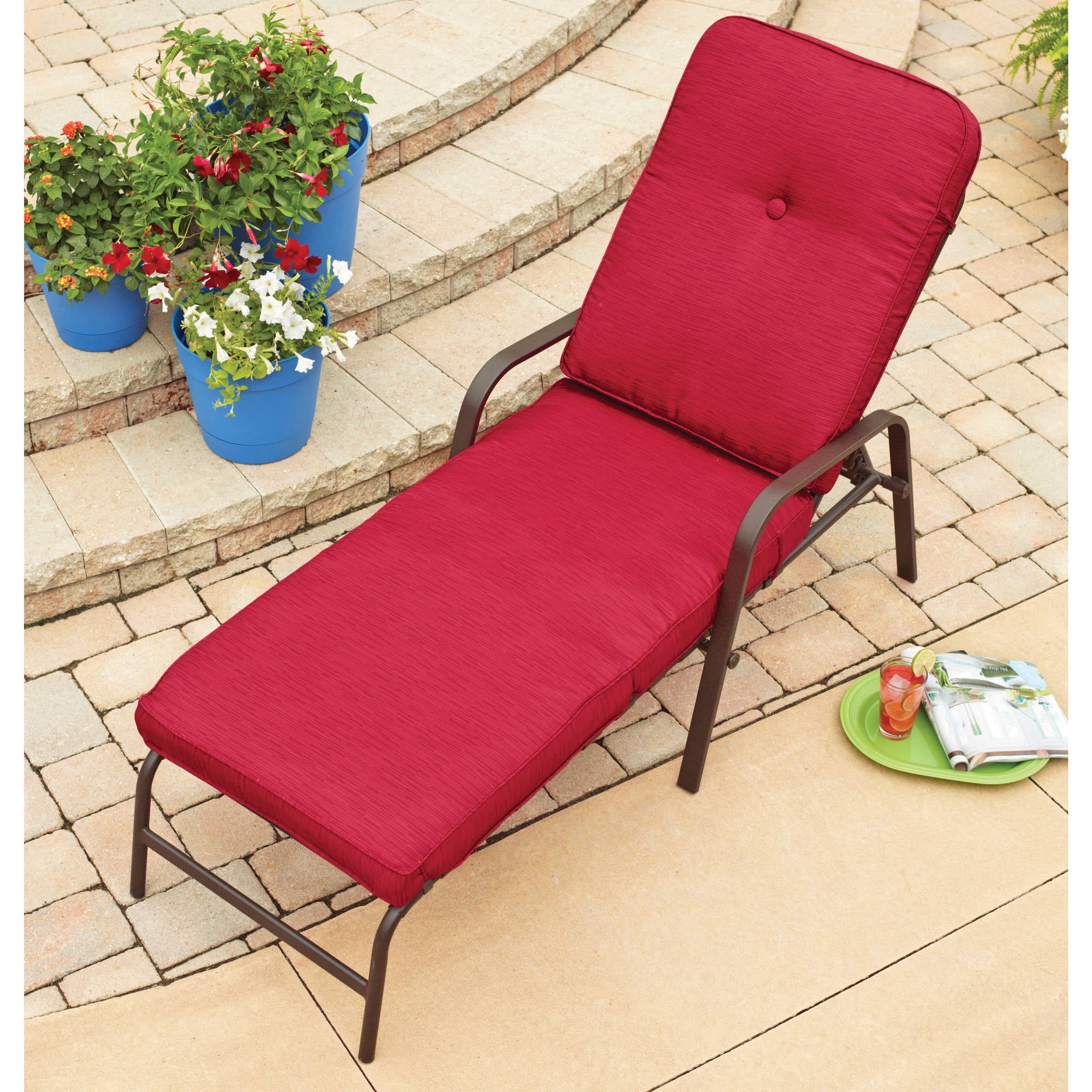 Mainstays Lawson Ridge Red Chaise Lounge